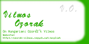 vilmos ozorak business card